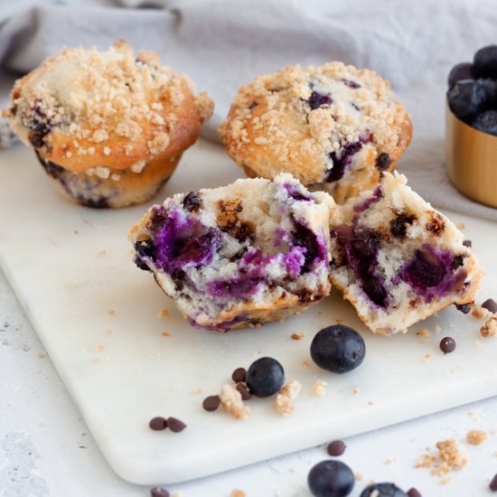 Chocolate Chip Blueberry Muffins