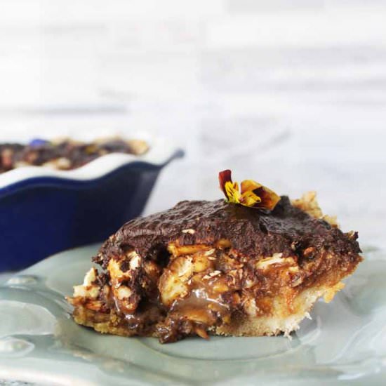 Caramel Nut Pie with Ganache