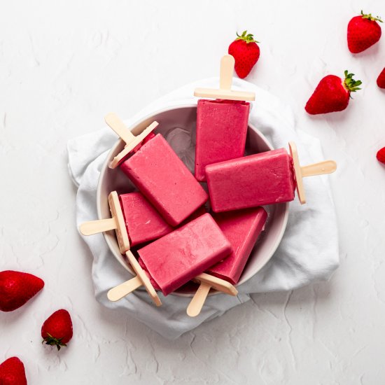 Strawberry Coconut Milk Ice Lollies