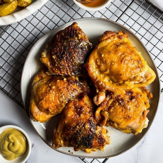 Roasted Dijon Chicken Thighs