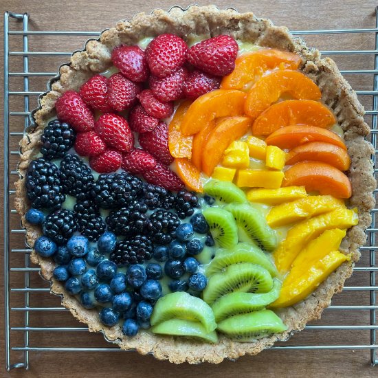 Rainbow fruit tart