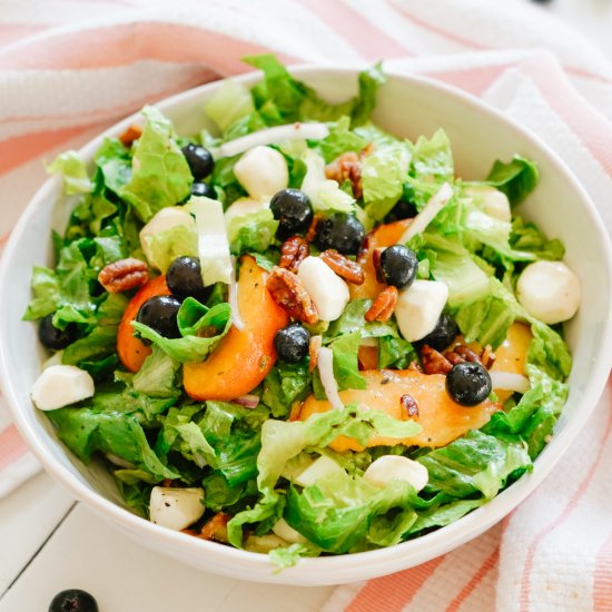 Blueberry, Peach + Mozzarella Salad