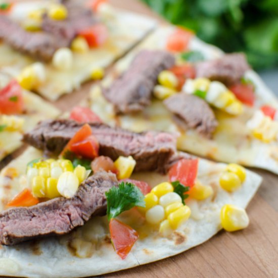 Grilled Tequila Steak Pizza