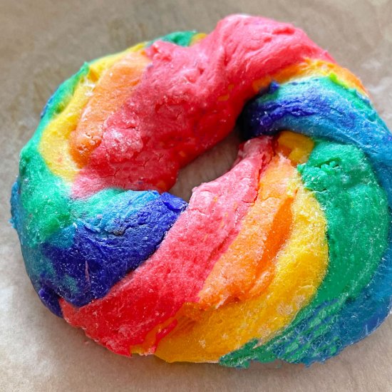 3 Ingredient Rainbow Bagels