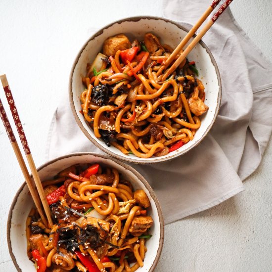 Vegan Yaki Udon (Noodle Stir Fry)