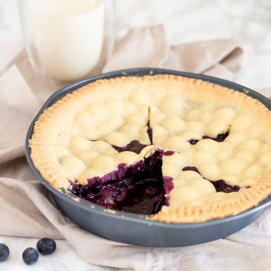 Swedish blueberry pie