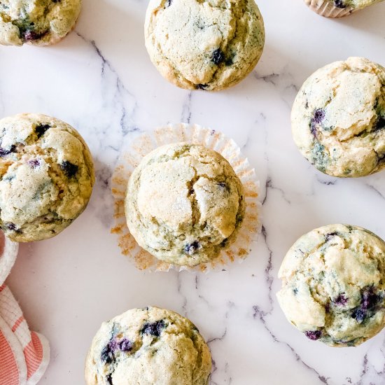 Bakery Style Blueberry Muffins