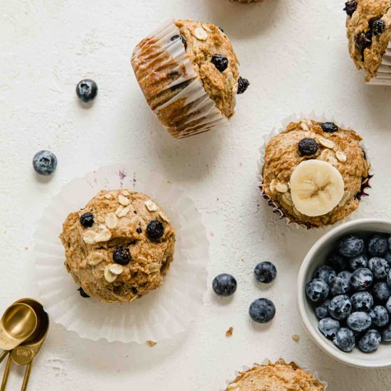 Blueberry Banana Protein Muffins