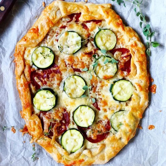 Savory Chorizo & Zucchini Galette