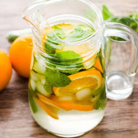 Orange Cucmber and Mint Water