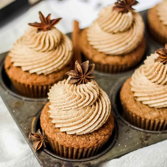 Brown Butter Dirty Chai Cupcakes