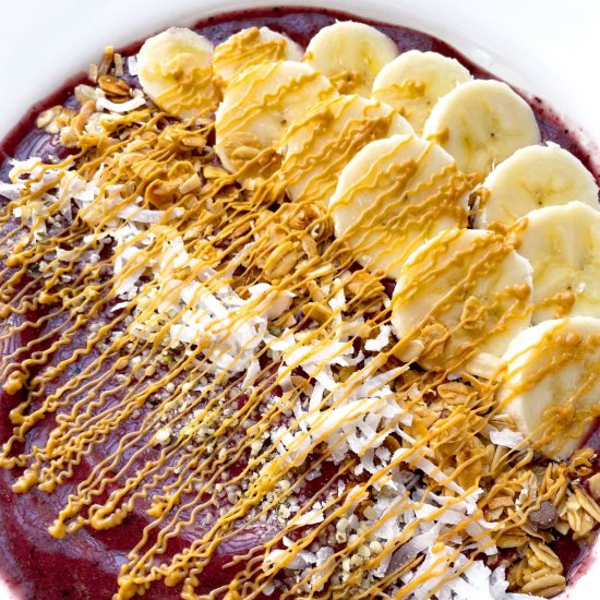 Peanut Butter Banana Acai Bowl