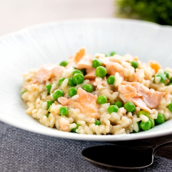 Salmon Risotto with Green Peas