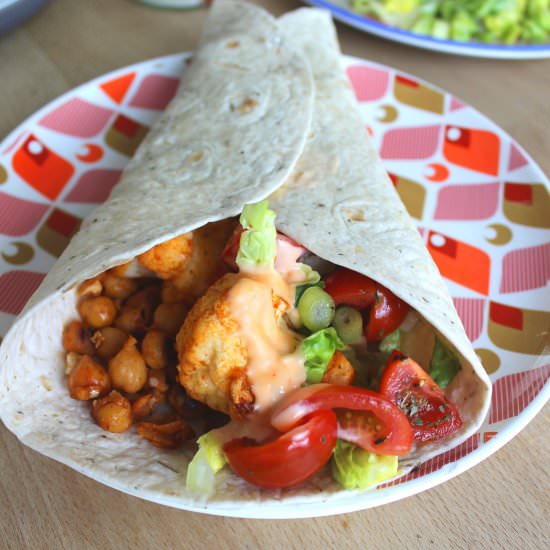 Roast Cauliflower & Chickpea Wrap