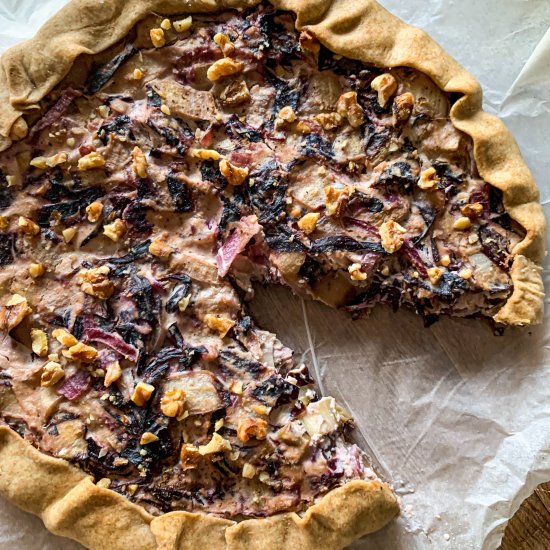 Radicchio and Walnut Vegan Quiche