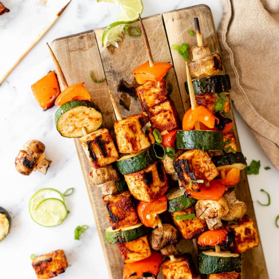 Grilled Barbecue Tofu Skewers