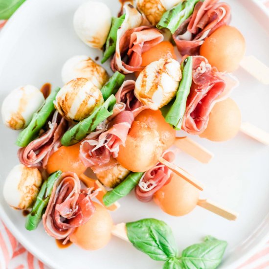 Prosciutto Melon Skewers