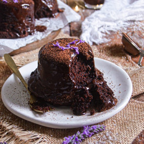 Mini Vegan Chocolate Cakes & Glaze