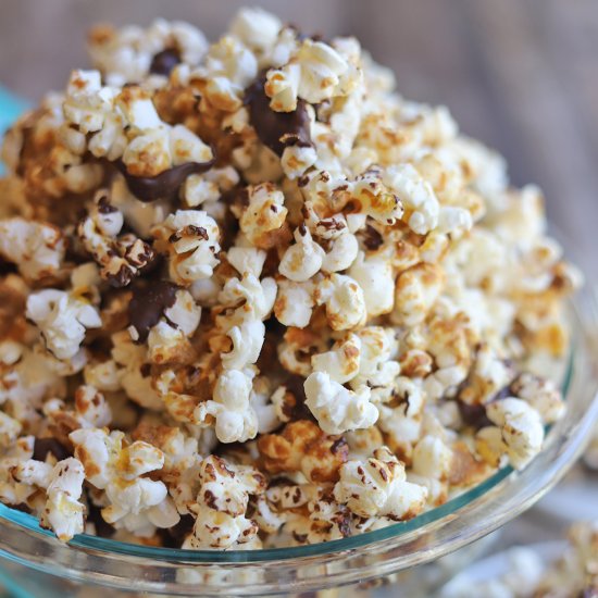 Peanut butter and chocolate popcorn