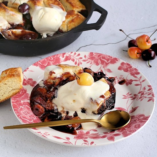 Cherry Cobbler with Biscuits