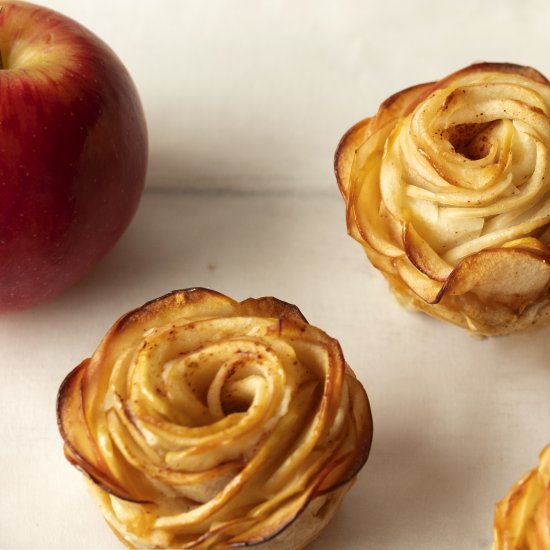 vegan apple rose tarts