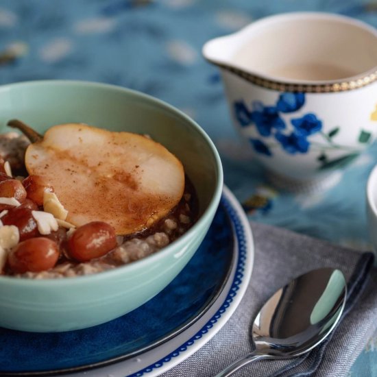 Vegan Bircher Muesli with Pear