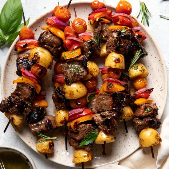 Steak Potato Bell Pepper Kabobs