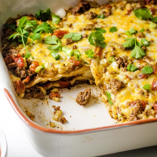 Cream Cheese Enchilada Casserole