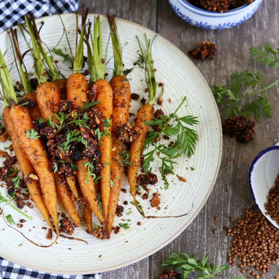 Roasted Carrots w/ BuckwheatGranola