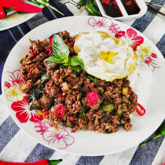 Thai basil beef (pad gra prow)