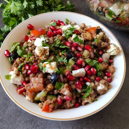 Mediterranean lentil salad