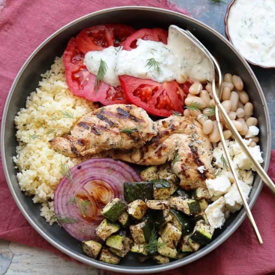 Mediterranean Grilled Chicken Bowls