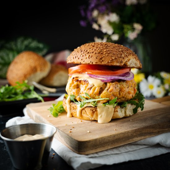 Big salmon burger recipe