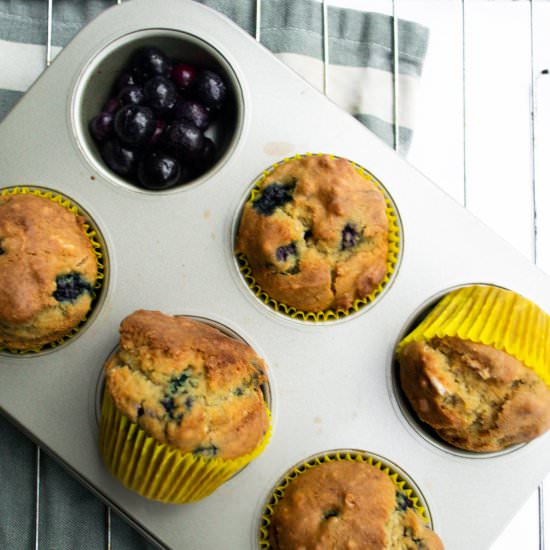 Fluffy Vegan Blueberry Muffins