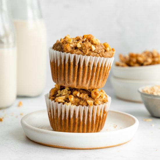 Healthy Banana Nut Muffins (Vegan)