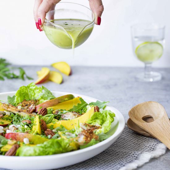 Mango salad with avocado dressing