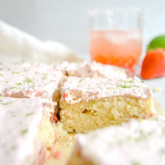 Strawberry Margarita Sheet Cake