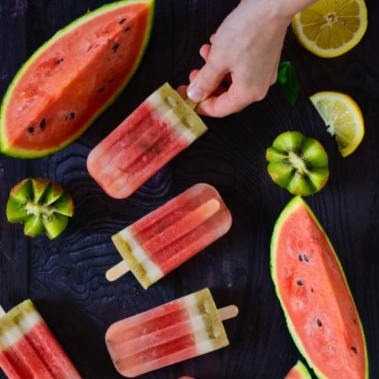 Watermelon Kiwi Popsicles