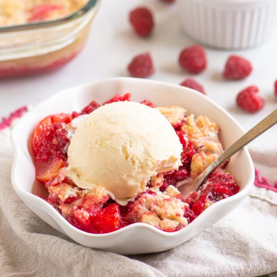 Raspberry Peach Cobbler