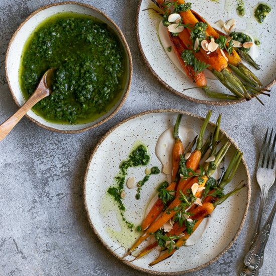 Roasted Carrots with Chimichurri