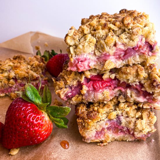 Strawberry-Rhubarb Coconut Bars