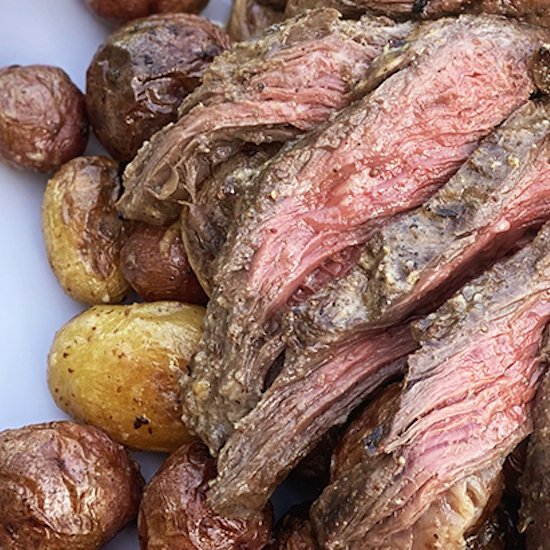 Mustard-White Wine Marinated Steak