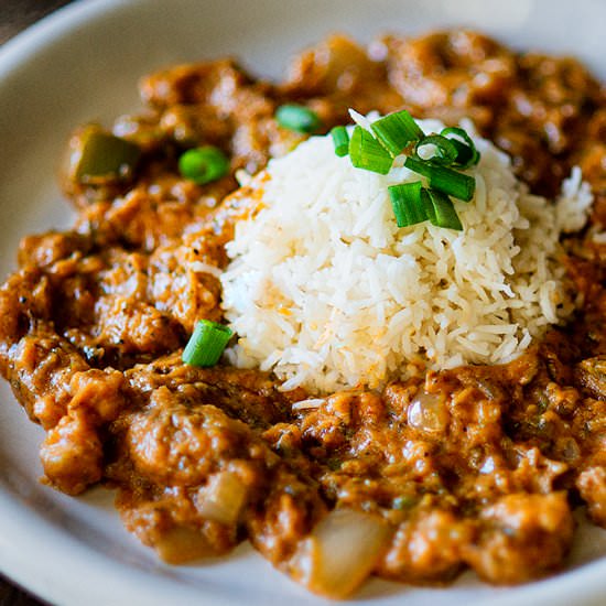 Blackened Alligator Étouffée