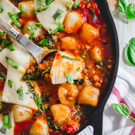 Baked Cauliflower Gnocchi Skillet