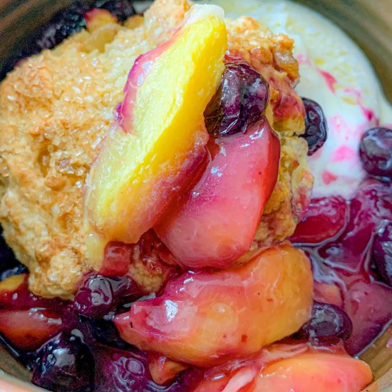 Summer Cobbler With Ginger Biscuits