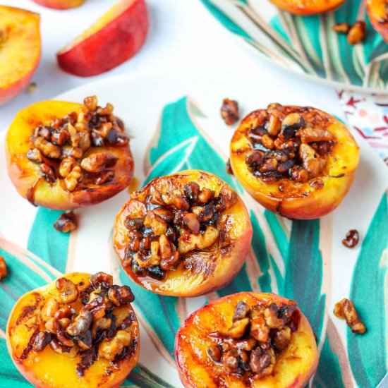 Grilled Peaches with Walnuts