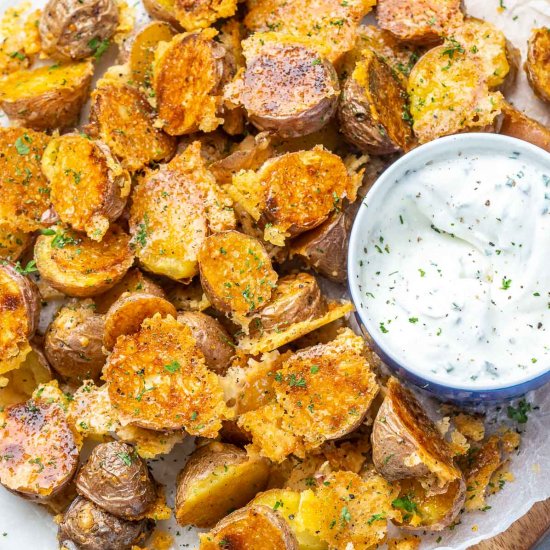 CRISPY PARMESAN ROASTED POTATOES