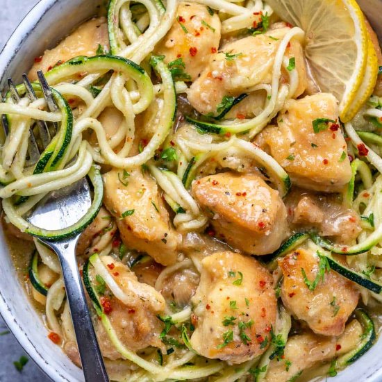 CHICKEN SCAMPI WITH ZOODLES