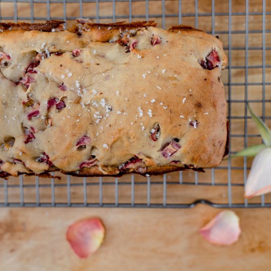 Vegan Rhubarb Berry Bread