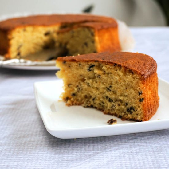 orange and cacao sour cream cake